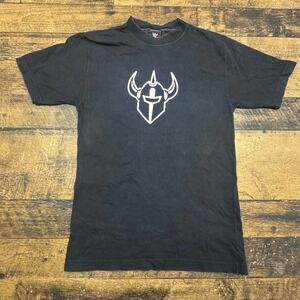 Darkstar Skateboards Mens T Shirt Viking Helmet Graphic Black Short Sleeve M
